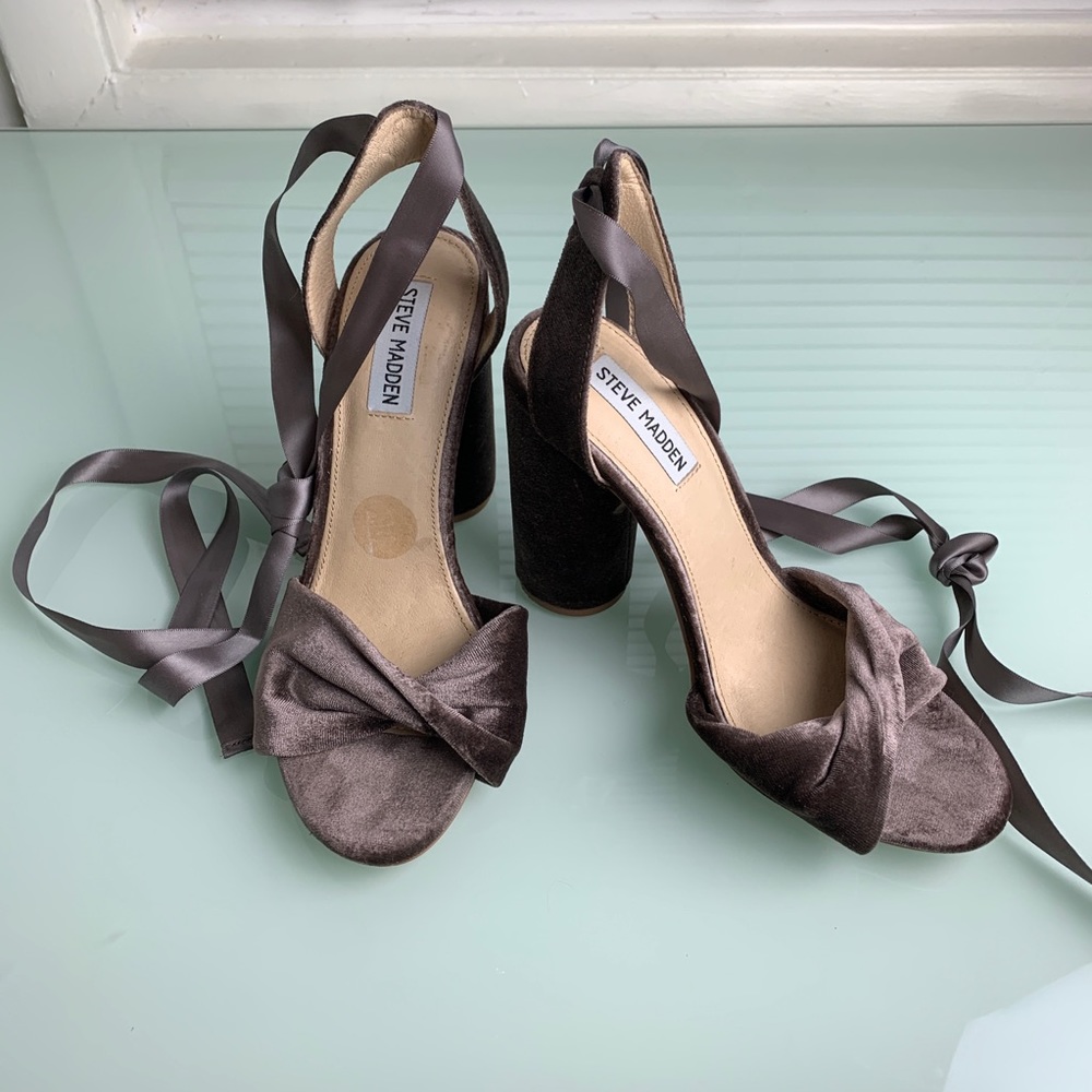 Steve Madden Velvet Wrap Around Heels